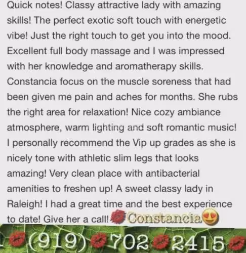 Escort/Massage Constancia in Raleigh, NC